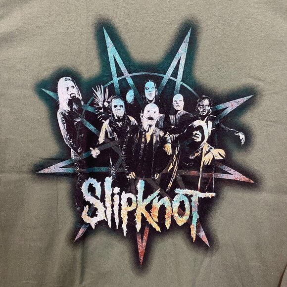 Slipknot Group Star Olive T-Shirt Medium - Picture 2 of 4